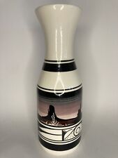 Native American Navajo Signed Tall Vase Glossy 11.25” Vintage picture