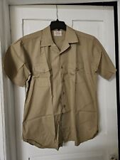 Vintage Creighton Men's Khaki Short Sleeve Navy Uniform Shirt Size 16 L 16 1/2 picture