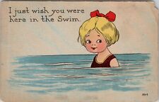 I Just Wish You Were Here in the Swim Vintage Postcard spc4 picture