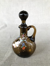 Bohemian Glass, Floral Ewer, glass flowers and butterflies & gold gilt paint picture