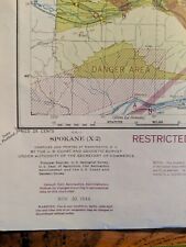 Vtg Spokane 1944 Sectional Aeronautical Chart Map (X-2) Map Decor 40x24 picture