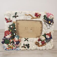 JCP 3D Snowman Photo Picture Frame Snow Sledding Christmas Tree picture