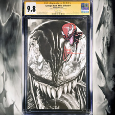 Marvel Carnage: Black, White & Blood 1 Auto & Sketch Mico Suayan CGC 9.8 picture