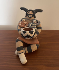 Storyteller Doll Koshare Clown With Two Children Holding Pottery Signed B F picture