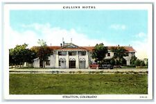 c1940 Exterior View Collins Hotel Building Stratton Colorado CO Vintage Postcard picture