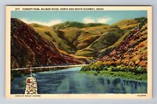 Foskett Pass ID-Idaho, Foskett Monument, Salmon River, Antique Vintage Postcard picture