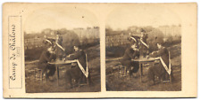 1857 Gustave le Gray Stereo Camps de Châlons Photo Military Officers Drinking picture