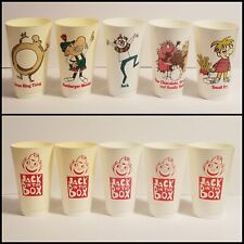 Five 1970s Jack In The Box Hamburgers Plastic Cups picture