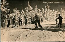 Vtg Postcard White Mountains New Hamshire NH Skiing in the White Mountains UNP picture