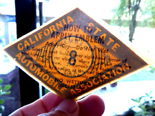 Vintage 1940 California State Automobile Association AAA member decal 8 years picture