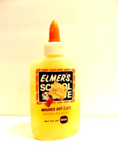 old Elmer's School Glue bottle, glue hardened;  People's Drug Store 36 cent tag picture