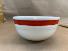 Vtg. Bake Oven Cronin China Co. Mixing Bowl Red Stripe Pottery 7.5 