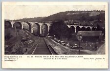 Postcard Where the D & H and Erie Railroads Cross Susquehanna Pa. *C7011 picture