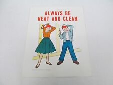 Vtg 1950s Hayes School Wall Posters Good Manners Neat and Clean Hygiene picture