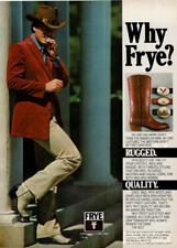 1981 Vintage Print Ad Why Frye? Cowboy Rugged Quality Western Boots American Man picture
