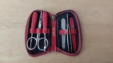 Vintage Manicure Set Nail Kit Leather Zippered Case Made in Austria picture