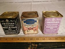 3 Vintage Paper Label Georgian & 2 Twinnings Tea Tins Cans picture