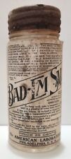 Antique BAD-EM SALZ Unopened Bottle, Label & Original Post Card - Papers, 1909 picture