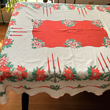 Vintage Christmas Tablecloth 52x58