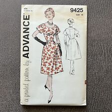 1960s Vintage Advance Sewing Pattern 9425 Dress Flared Sz 18 / 38 Bust New Uncut picture