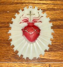 VTG Sacred Heart Of Jesus Religious Glow In the Dark Plastic 4