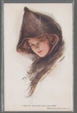 Antique Postcard SIGNED H. Fisher S200 Wise Eyes Woman Cloak Society Sketc c1910 picture