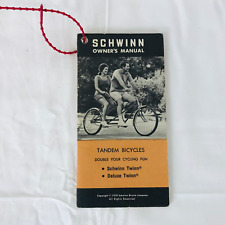 VINTAGE SCHWINN ~ TANDEM BICYCLE OWNERS MANUAL ~ 1970~~RARE picture