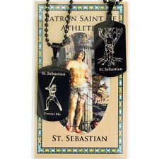 St. Sebastian Baseball Medal Dog Tag, plus a Laminated Prayer Card picture