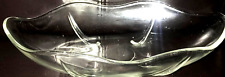 Vintage Clear Glass Oval Scalloped Footed Bowl Dish Nuts Candy Trinkets Snacks picture
