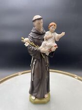 Vintage St Anthony W/ Baby Jesus  6” Hand Painted Figurine Italy By Pasquini picture