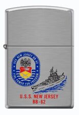 USS New Jersey (BB-62) Battleship Zippo MIB  Brushed Chrome picture