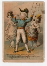 Higgins German Laundry Soap Victorian Trade Card Praise Great Britain Chants picture