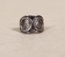 Early 1900s Motorcycle or Auto Enthusiast Goggles Sterling Pinky Ring Size 6 1/2 picture