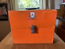 Vintage Peabody Orange Metal Suitcase 1960's picture