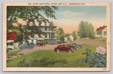Postcard Otter Lake NY Serene Otter Lake Hotel in the Adirondack Mts Posted 1944 picture