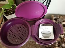 TUPPERWARE Royal Amethyst Purple SMART STEAMER 4 Pc Microwave Healthy Cook #6504 picture