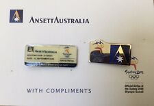 Ansett Australia Sydney 2000 Olympic 2 Collector Pins Logo & Boarding Pass picture