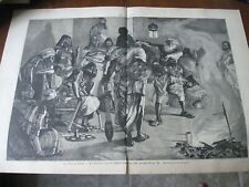 1884 Art Print ENGRAVING - HOLY WAR in SUDAN w WITCH DOCTOR Warrior Fashion picture