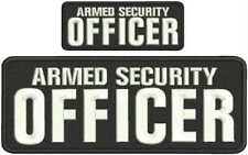 Armed Security Officer embroidery patch 4X10 and 2x5 hook white letters picture