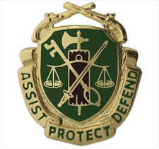 GENUINE U.S. ARMY CORPS CREST: MILITARY POLICE - ASSIST PROTECT DEFEND picture