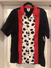 Disney Dress Shop Pongo’s Pins 101 Dalmatians Button Down Bowling Shirt MEDIUM picture