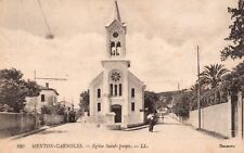 Vintage Postcard 1910's Menton Carnoles Eglise Saint Joseph Church Structure FR picture