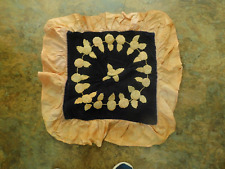 Antique Black Velvet Pillow Cover with Crochet Design picture