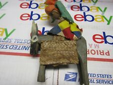 Vintage Handcrafted Woman Doll on a Wooden Donkey Mexican Native Folk Art picture