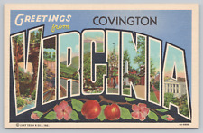 Postcard Large Letter Greetings from Covington Virginia picture