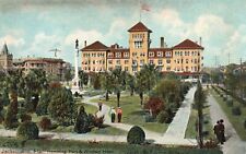 Vintage Postcard 1910's Hemming Park Windsor Hotel Building Jacksonville Florida picture