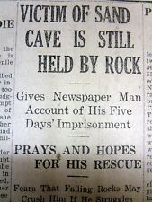 3 1925 newspapers Cave explorer FLOYD COLLINS TRAPPED in MAMMOTH CAVE Kentucky picture