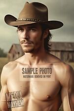 Portrait of handsome cowboy Print 4x6 Gay Interest Photo #612 picture