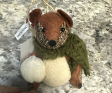 Vintage Trimsetter Dillards Squirrel with Snowball Green Scarf Ornament Plush picture