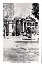 Wabash, IN Indiana  CARNEGIE LIBRARY  Noble Township 1955 B&W Chrome Postcard picture